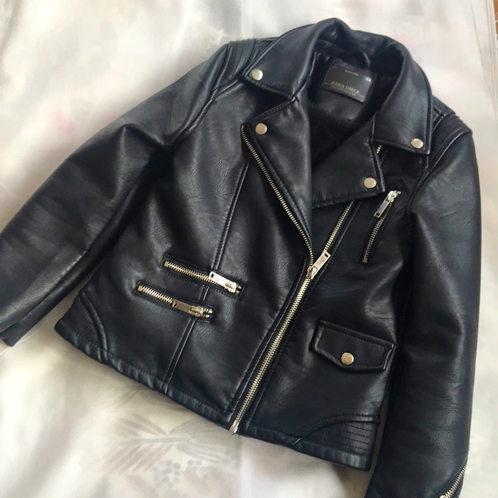 Zara Girls Luxe Motorcycle Jacket Sz 7